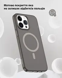 Чохол Vokamo для iPhone 15 Pro з магнітом Glacier білий матовий - мініатюра 3
