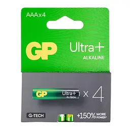 Батарейки GP ULTRA PLUS ALKALINE 1.5V 24AUP21-SB4 Лужні LR03 AAA 4 шт. - мініатюра 2