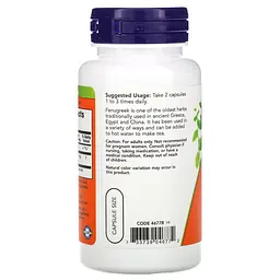 Натуральна добавка NOW Fenugreek 500 mg, 100 капсул - мініатюра 3