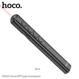 Лазерний пульт HOCO GM200 Smart PPT page turning pen чорний - мініатюра 4