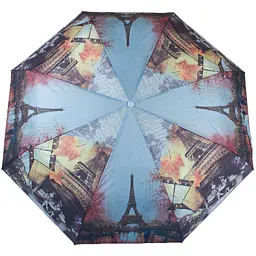 Жіноча складана парасолька механічна Magic Rain 97 см блакитна