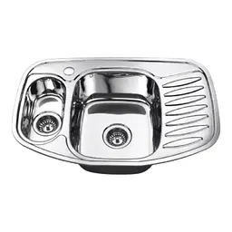 Мийка кухонна Kraft 7851-15BE подвійна 767х507х180 мм Satin 110х0,8 мм Satin 30412