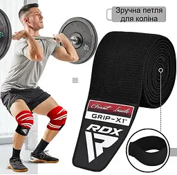 Бинти на коліна RDX GYM KNEE WRAP R11 BLACK/PINK (WAH-KR11BP) - мініатюра 4