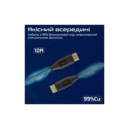 Кабель мультимедійний HDMI to HDMI 10.0m v2.0 black Promate (prolink4k60-10m) - мініатюра 4