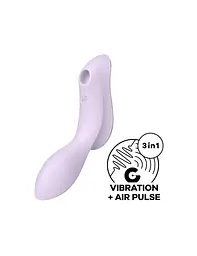 Вакуумний стимулятор клітора з вібрацією Satisfyer Curvy Trinity 2 бузковий - мініатюра 4