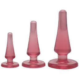 Набір анальних пробок Doc Johnson Crystal JelliesPink, макс. діаметр 2 см 3 см 4 см