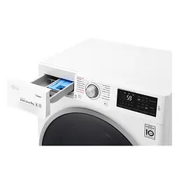 Пральна машина LG з фронтальним завантаженням F4J6TS1W, 8кг, 1400, A+++-30%, Пар, глибина 56см, Дисплей, Інвертор, Білий (F4J6TS1W) - мініатюра 6