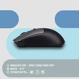 Мишка 2E MF218 Silent Wireless/Bluetooth Black/Grey (2E-MF218WBG) - мініатюра 6
