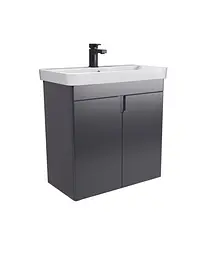 Тумба Мойдодир Simple Graphite 70-U з умивальником River 70 графітова універсальна Графіт - мініатюра 6