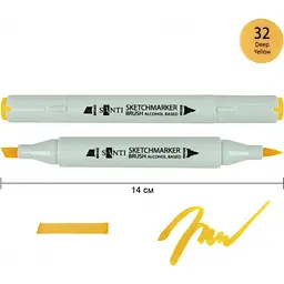 Набір спиртових маркерів Santi Brush SA-32 темно-жовтий 6 шт. (390917) - мініатюра 2
