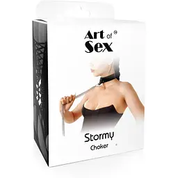 Сексуальний чокер з ланцюгами Art of Sex - Stormy chain and LeaTher - мініатюра 4