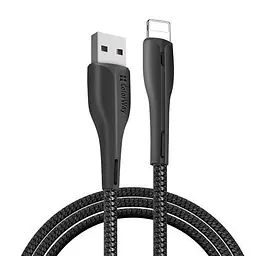 Кабель USB AM - Lightning, 1 м, чорний, ColorWay, 2.4A, LED індикатор (CW-CBUL034-BK)