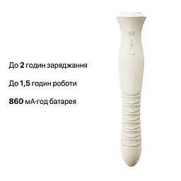 Смарт пульсатор-кролик з вібрацією Zalo Mose 2 Ivory White, підігрів до 42 °C, кристал Swarovski - мініатюра 10