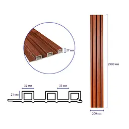Рейка декоративна Sticker Wall WPC стінова 200х27х2900мм SW-00003003 - мініатюра 3