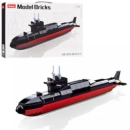 Конструктор SLUBAN Підводний човен, 269 деталей, масштаб 1:450, 35 см, 38x24x7 см