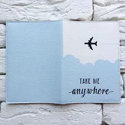 Обкладинка для паспорта Take me anywhere 2 (блакитний) - мініатюра 3