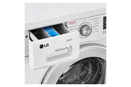 Пральна машина LG з фронтальним завантаженням F1296HDS1, 7кг, 1200, A+++, Пар, глибина 44см, Дисплей, Інвертор, Білий (F1296HDS1) - мініатюра 5