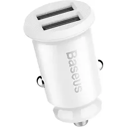 Автомобільний зарядний пристрій Baseus С8-K Grain Mini Smart Car Charger 3.1A 2хUSB White (651162372) - мініатюра 3
