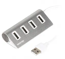 USB-Хаб Maxxter USB 2.0 4хUSB2.0 Silver (HU2A-4P-01)
