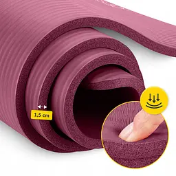 Килимок (мат) спортивний 4FIZJO NBR 190 x 100 x 1.5 см для йоги та фітнесу Burgundy (P-5905973407144) - мініатюра 3