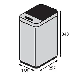 Відро для сміття сенсорне прямокутне Koer TC-020408-02 8 л нержавійка (KR5588) - мініатюра 4