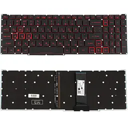 Клавіатура для ноутбука ACER (Nitro: AN515-54) rus, black, без фрейма, підсвічування клавіш(RED) (оригінал) - мініатюра 2