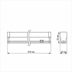 LED світильник лінійний Titanum T5, 10W 0.6м 5000K (26378-000) - мініатюра 4
