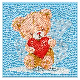 Алмазная мозаика Brushme Мишка Тедди с рамкой 15х15 см