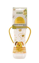 Пляшечка з латексною соскою та ручками Baby Team, 250 мл, жовтий (1311) - мініатюра 2
