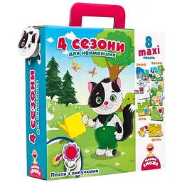 Пазл із липучками для найменших 8 деталей 4 сезони укр Vladi Toys 25х21х6 см det0013019