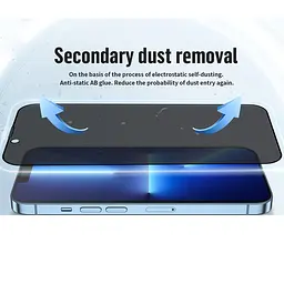Захисне 2.5D скло Full Cover Anti-Peep для Apple iPhone 14 Pro (6.1") Чорний Blueo teh0031887 - мініатюра 3