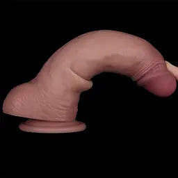 Фалоімітатор - Sliding Skin Pro II Dual Layer Silicone Dong 8.5" Flesh - мініатюра 11