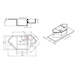 Кухонна мийка Lidz 1000x500/225 STO-10 (LIDZSTO101000500225) - мініатюра 2