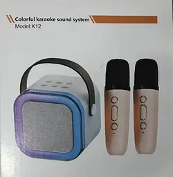 Дитяча портативна Bluetooth колонка з 2 мікрофонами 10Вт з RGB підсвічуванням Міні караоке 2000mAh K12 - мініатюра 9