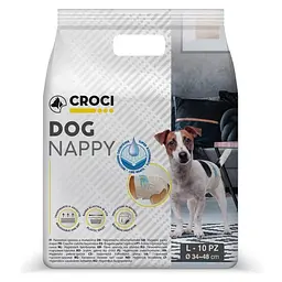 Підгузки для собак 34-48 см Croci Dog nappy L 10 шт/уп