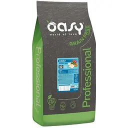 Беззерновий сухий корм Oasy Dog Grain Free Adult Medium/Large для дорослих собак середніх та великих порід риба з яблуком та бататом 18 кг