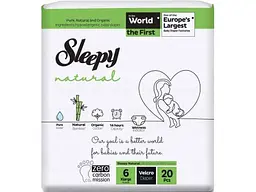 Підгузки дитячі SLEEPY №6 20шт "Natural" XLarge-6 (15-25кг)