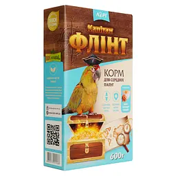 Уцінка. Корм для середніх папуг Лорі Капітан Флінт повнораціонний 600 г  - мініатюра 2