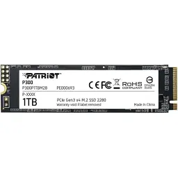 Твердотільний накопичувач SSD 1Tb, Patriot P300, PCI-E 3.0 x4, M.2 2280, 3D TLC, 2100/1650 МБ/с (P300P1TBM28)