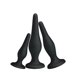 Набір анальних пробок - Pretty Love Begginer's Mini Anal Kit Black - мініатюра 5
