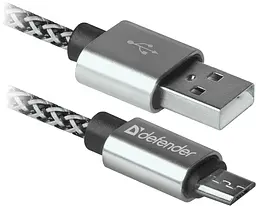 Кабель USB 2.0 AM-micro BM, 1.0 м, білий, 08-03T PRO Defender - мініатюра 2