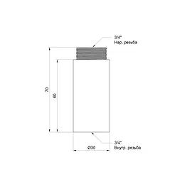 Подовжувач SD Plus 60x3/4" хром SD1302060 - мініатюра 2