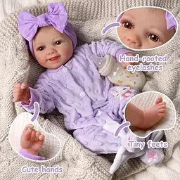 Лялька Реборн 43 см вініловая, реалістичний пупс Doll Reborn К0100808 - мініатюра 5