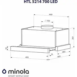 Витяжка Minola HTL 5214 BLF 700 LED - мініатюра 8