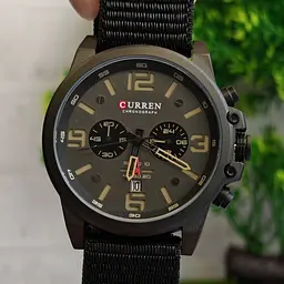Наручний годинник чоловічий Curren Monreal Armor Black 2 ремінці Чорний (3598) - мініатюра 7