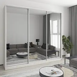 Шафа-купе тридверна MebelStar Комбо AL 3 Дзеркала 270x45x240 см Аляска сірий (MBS-2235)