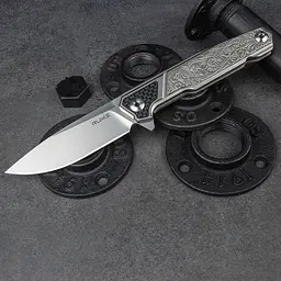 Ніж складаний туристичний Ruike P875-SZ, (8.9 см) 14C28N / steel 420 сірий - миниатюра 4