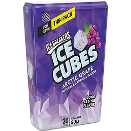 Жувальна гумка Ice Cubes Arctic Grape Sugar Free Chewing Gum 20 ps - мініатюра 1