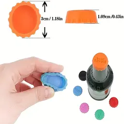 Багаторазові силіконові кришки для пляшок, 6 штук, Kitchen Master 87426 - мініатюра 7