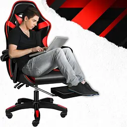 Крісло геймерське Sofotel Care Life з підставкою для ніг Red/Black (CF-301) - мініатюра 10